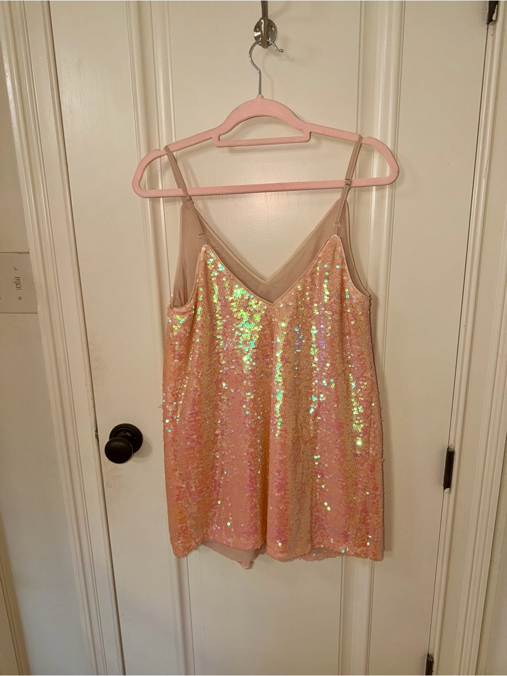 Buddy Love Pink Sequin V-Neck baby doll dress NWT - Picture 4 of 5